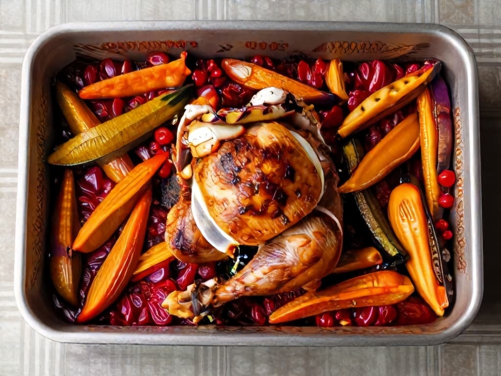 Kip-traybake met seizoensgroenten