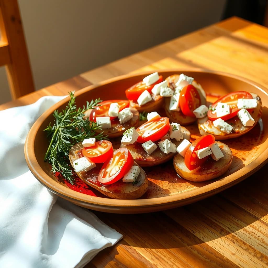 Gebakken Aardappel met Tomaten en Feta