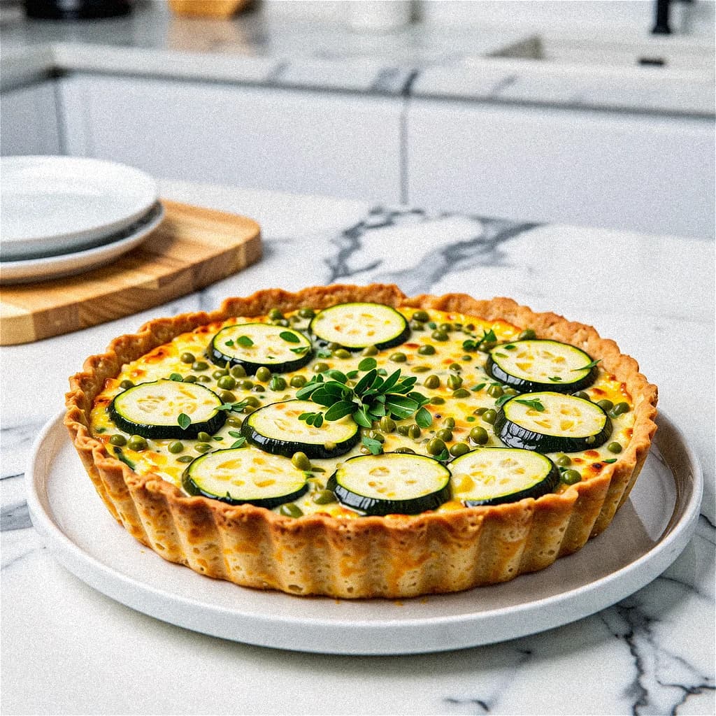 Griekse Courgette en Sperziebonen Quiche