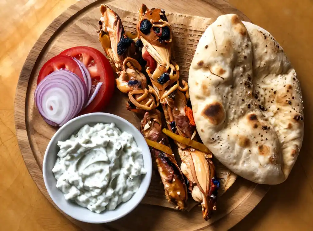 Griekse kipgyros met tzatziki en pitabrood — AI recept