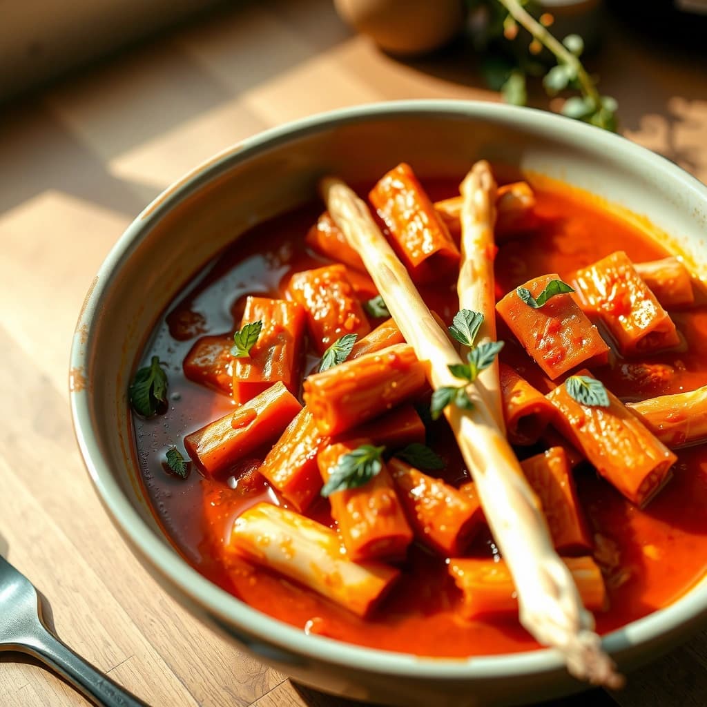 Lente Stoofpot met Witte Asperges en Pomodoro San Marzano