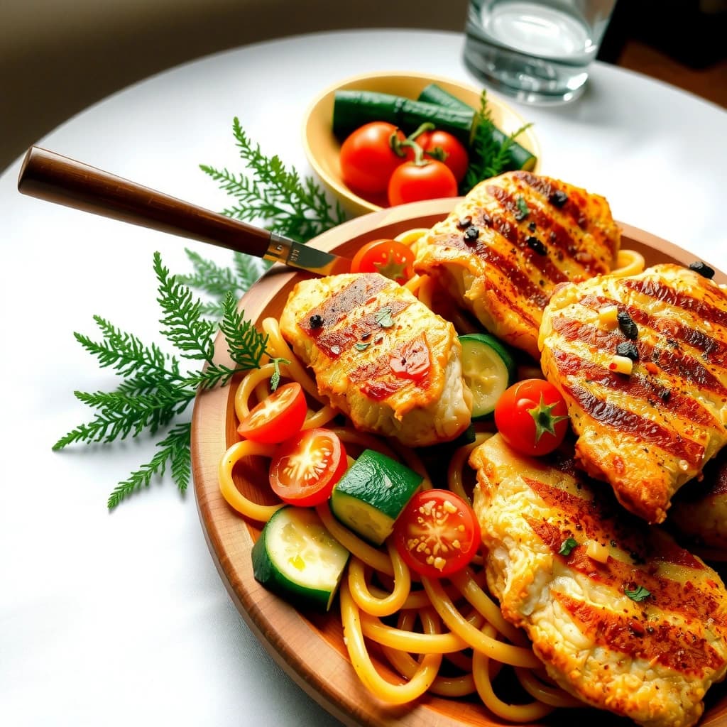 Gebakken Scharrelkipschnitzels met Groenten en Pasta