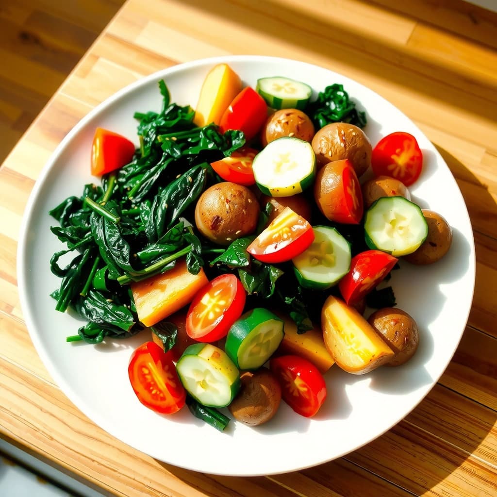 Aziatische Aardappel en Spinazie Ovenschotel