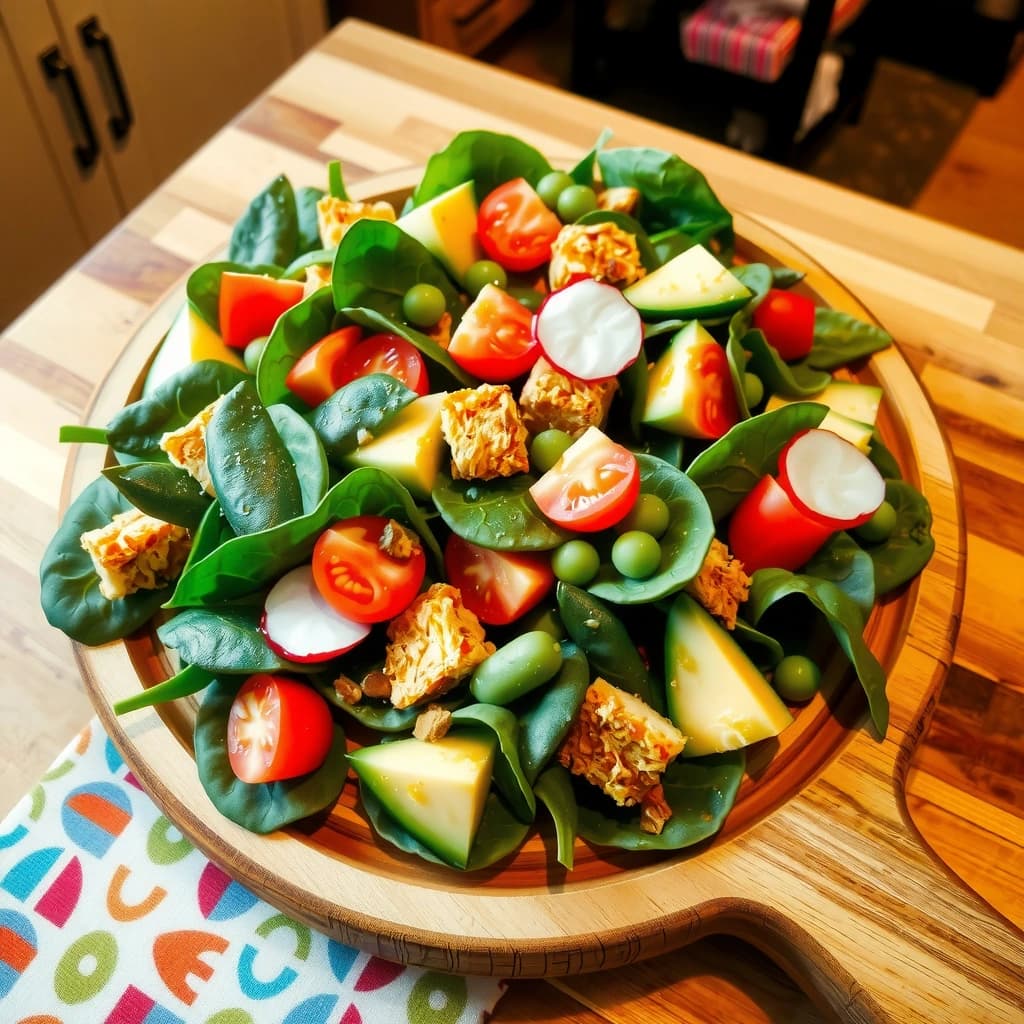 Spinazie en Avocado Salade met Trostomaten en Komkommer