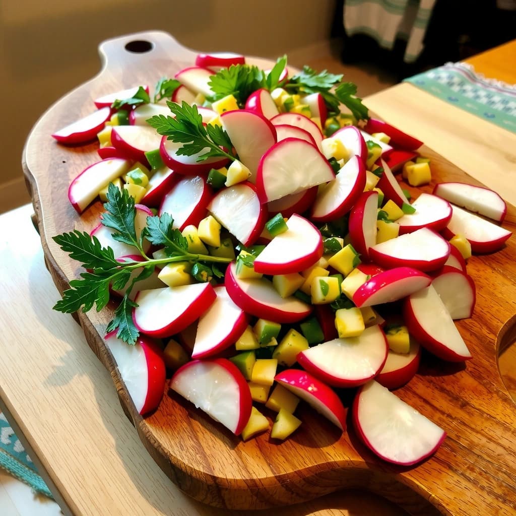 Midden-Oosterse Radijs en Aardappelsalade