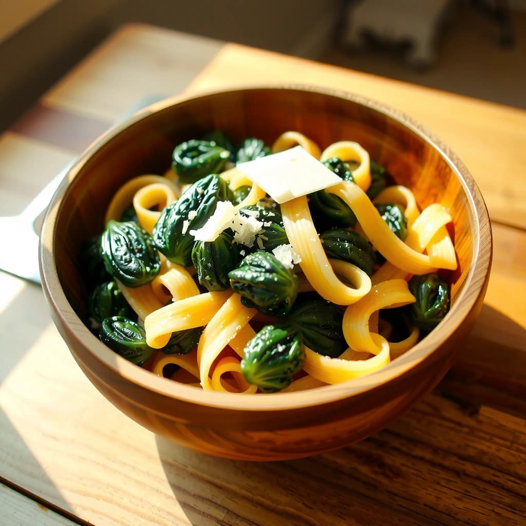 Spinazie en Worstelpasta