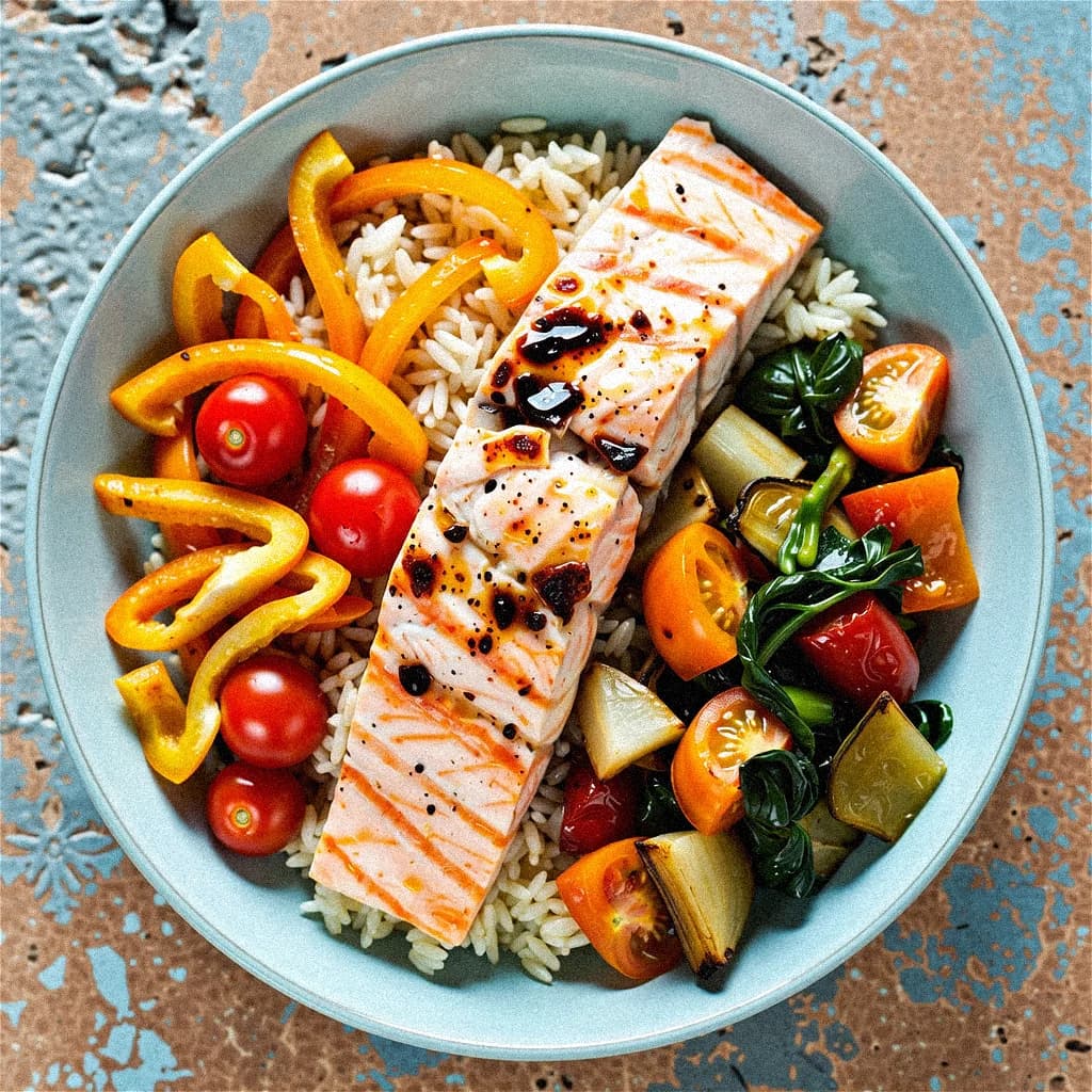 Zomerlijke Rijstschotel met Roerbakgroenten en Roodbaars