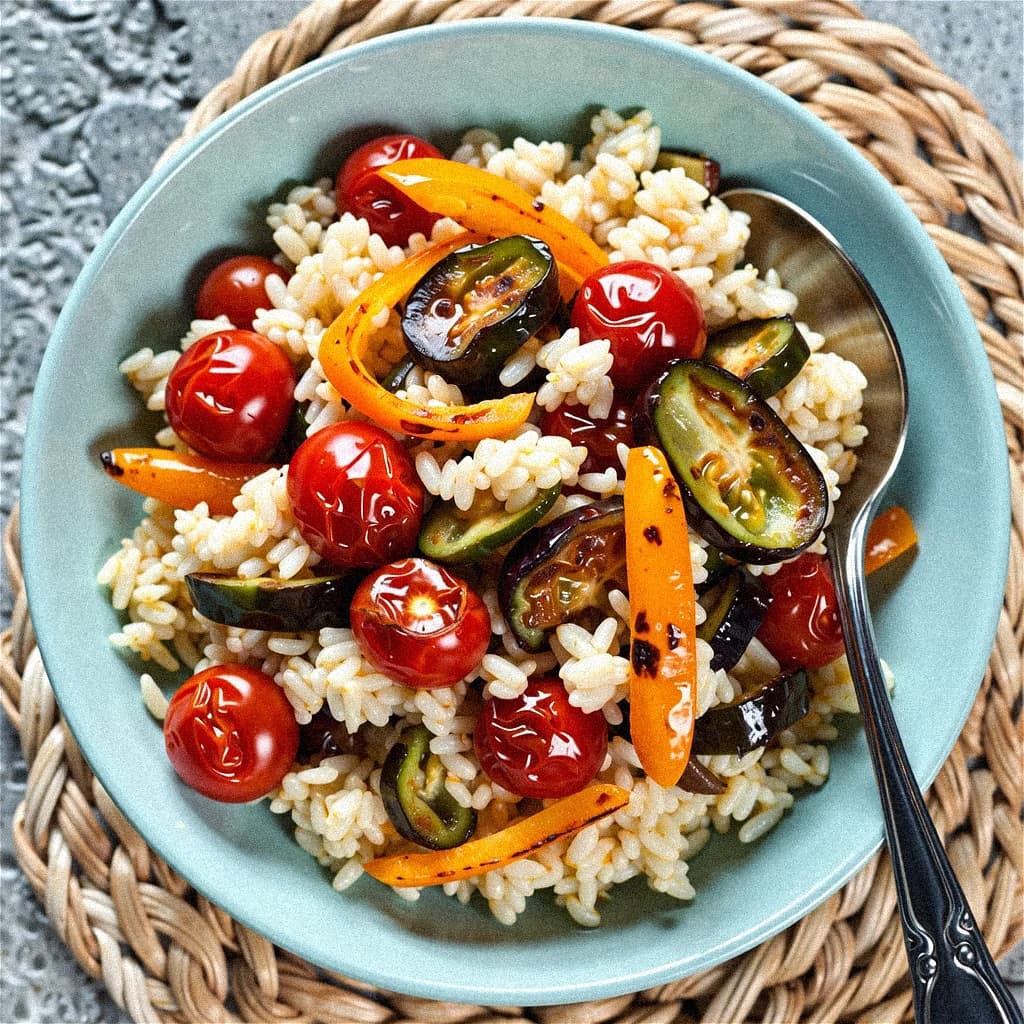 Mediterrane Rijst met Groenten en Cherrytomaten