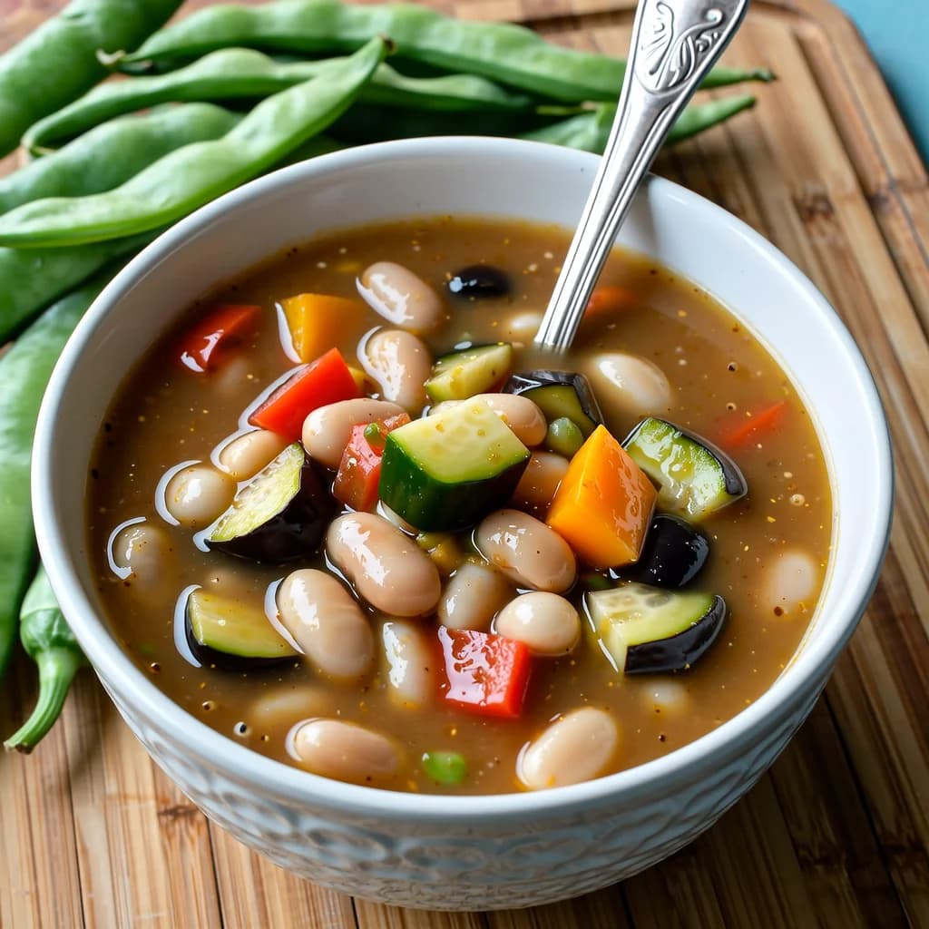 Mexicaanse Witte Bonensoep met AH Kleinverpakkingen groentegemak en AH Ongekoelde sperziebonen